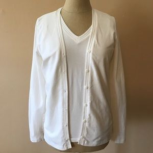 White cardigan set